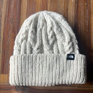 The North Face Cream Knit Beanie